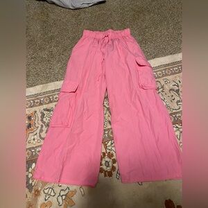 Anthropologie Blush Pink wide leg cargo pants
